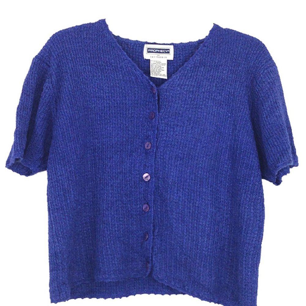PROPHECY Royal Blue Scalloped Woven Cardi | XL